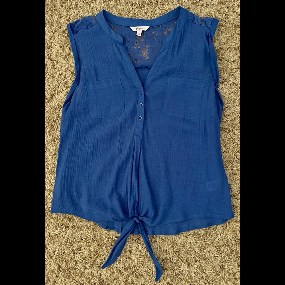 Tie Front Sleeveless Top